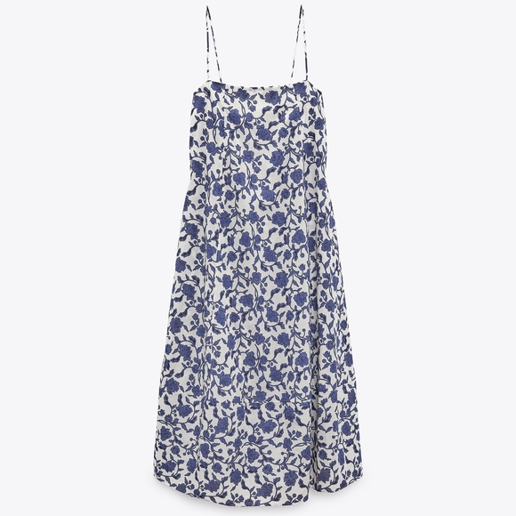 NWT Zara Floral Printed Cotton Dress - 2183/072 - Picture 6 of 11